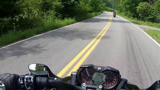 Can Am Spyder F3 headed down scenic Route 360