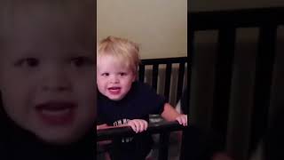 CUTE BABY BOY LOVES JUMPING ON HIS BED!!! #182 #shorts