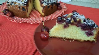 Einfacher Kirschkuchen mit feinem Mandelaroma