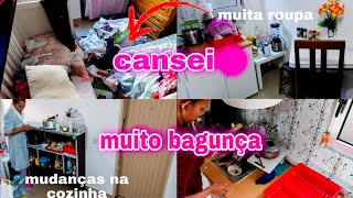 CANSEI MUITA BAGUNÇA 😰/ MUDANÇAS NA COZINHA /DOBREI MUITA ROUPA/FAXINÃO!!