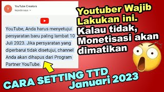 PERATURAN YOUTUBE Terbaru, Segera SETTING Kalau Tidak Monetisasi Dicabut