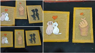 cardboard wall art #bestoutofwaste #diy #craft #cardboardcraft #walldecor #cardboardwalldecor