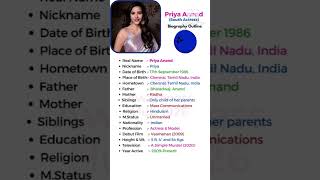 Priya Anand biography in Hindi #PN Meena9352#viral #youtubeshorts #youtube #viralvideo #trending