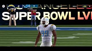 Playing ￼madden mobile season mode in the super bowl(lions vs Chargers)￼