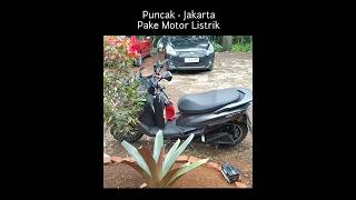 Puncak-Jakarta Pake Motor Listrik. #motorlistrik #polytronfoxr #drone #shorts #shortvideo