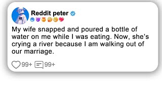 My wife snapped and poured a bottle of water on me while I was eating. #reddit #shorts #viral