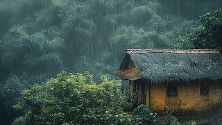 Heavy Rain & Thunder Sounds in a Village - Beat Insomnia to Sleep Tightly at Night with White Noise