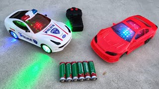 Remote control rc car unboxing and 3d light rc police car unboxing and testing