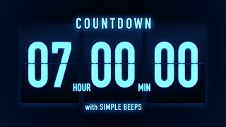 7 Hours Flip Clock Timer / Simple Beeps 🔵