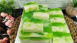 Bukan Hanya Warnanya Saja Yang Cantik, Rasanya Juga Enak || Puding Susu Melon