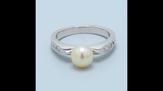 Pearl and Diamond White Gold Ring