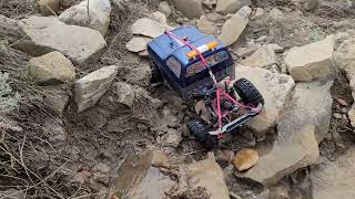 Axial scx10 ii 78 Chevy climbing the water fall 5/3/2023