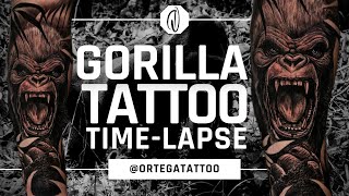 TATTOO TIME-LAPSE #101 | GORILLA GREY WASH