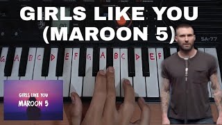 Girls like you easy piano tutorial.