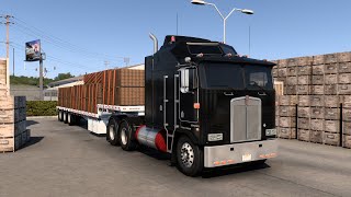 Kenworth K100E Aerodyne 53' Drop Deck Manac trailer - Mod American Truck Simulator - Logiteck G29