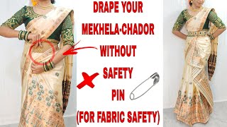 DRAPE YOUR MEKHELA CHADOR PERFECTLY|USING ONLY U-PIN & X-PIN|VERY EASY STEPS|BY GLAMBEAUTYY'S