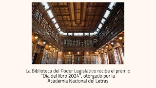 Ceremonia de recibimiento del premio “Día del libro 2024”, otorgado por Academia Nacional de Letras.