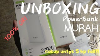 UNBOXING Powerbank ROBOT-RT20 20000mah, MURAH!!