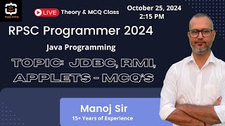 25. JDBC MCQ's | RMI MCQ's | Applets MCQ's | RPSC Programmer | Happy Coding | Java By Manoj Sir