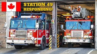 Montréal | Montréal Fire Service (SIM) Pumper 249M & Ladder 486 (449) Respond to Fire Alarm Call