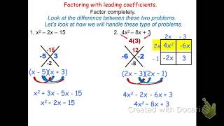 Factoring with Leading Coefficients