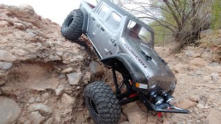 2020 Jeep Gladiator Rubicon, SCX10 II, Offroading On Sharp Jagged Rocks