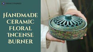 Handmade Ceramic Floral Incense Burner