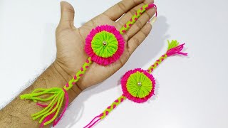 How to Make Rakhi ! Frindship Band at Home using Woolen ! DIY Woolen rakhi ! Rakshabandhan