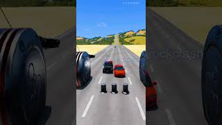 Driver cars vs big bollard crash and hammer 1#111 #beamngdrive #crashdrive #shorts