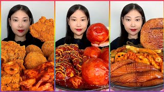 ASMR CHINESE FOOD MUKBANG EATING SHOW | 먹방 ASMR 중국먹방 (Fat Meat, Pork Fat, Pork Belly, 🍜Noodles)