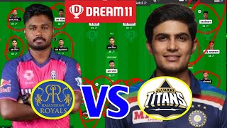 RR vs GT Dream11 Team Prediction || Dream11 1st rank Team || #dream11