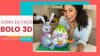 BOLO 3D COELHO DA PÁSCOA ESCULPIDO - EASTER BUNNY 3D CAKE