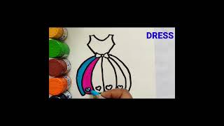 #Dress Drawing with Colouring for kids # shorts