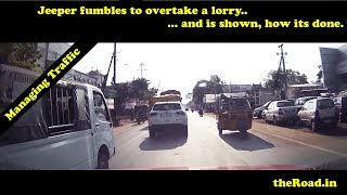 When the jeep compass fumbles while overtaking | Managing Traffic