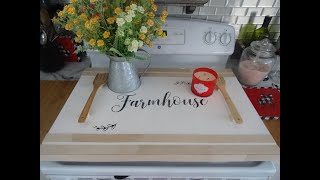 OMG Dollar Tree Farmhouse DIY STOVE TOP COVER ... LOOK How I Used These Dollar Tree Love Signs