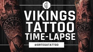 TATTOO TIME-LAPSE #068 | BLACK AND GREY VIKINGS