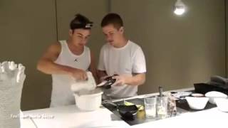 Just Mario Götze baking a cake