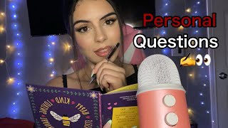 ASMR Asking You A Lot Of Personal Questions👀🤭✍️(Gum chewing & writing)