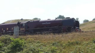 Steam Train and Lancaster Bomber in Cheshire 16th July 2022