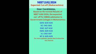 Expected Cut Off for MBBS admission in GMC#Maharashtra#Re revised NEET UG 2024 Results