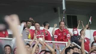 Presiden Jokowi Tonton Laga Timnas Indonesia Lawan Kamboja dari Tribun Timur Stadion GBK