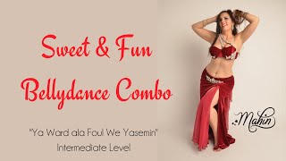 Classic Belly Dance Choreography- Intermediate Belly Dance Lesson - "Ya Ward Alla Foul we Yessamin"