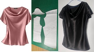 HOW TO MAKE A COWL NECK BLOUSE WITH SLEEVES