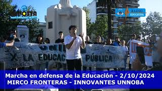 MARCHA EN DEFENSA DE LA EDUCACION PUBLICA - MIRCO FRONTERAS INNOVANTES - UNNOBA PERGAMINO