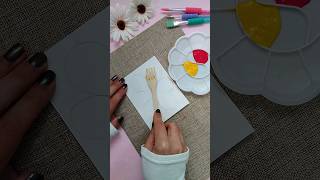 💐How to Paint Flowers Easy with a Fork #diy #painting #artwork #art #flowers #crafts #flower #craft