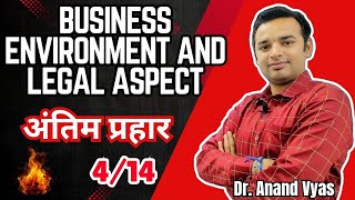 Business  Environment and Legal Aspect | Antim Prahar 2024 |🔥4/14🔥| Important Questions Answer