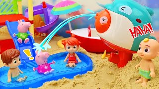 Cocomelon Friend & Peppa Pig having fun at the beach | Pretend Play for Kids