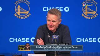 Steve Kerr Postgame Interview | Golden State Warriors beat Detroit Pistons 113-109