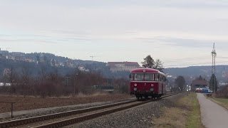 Schienenbus vor Schloss Hohentübingen (26.02.2017)