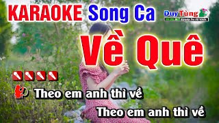 Về Quê || Karaoke - Song Ca || Nhạc Sống Duy Tùng